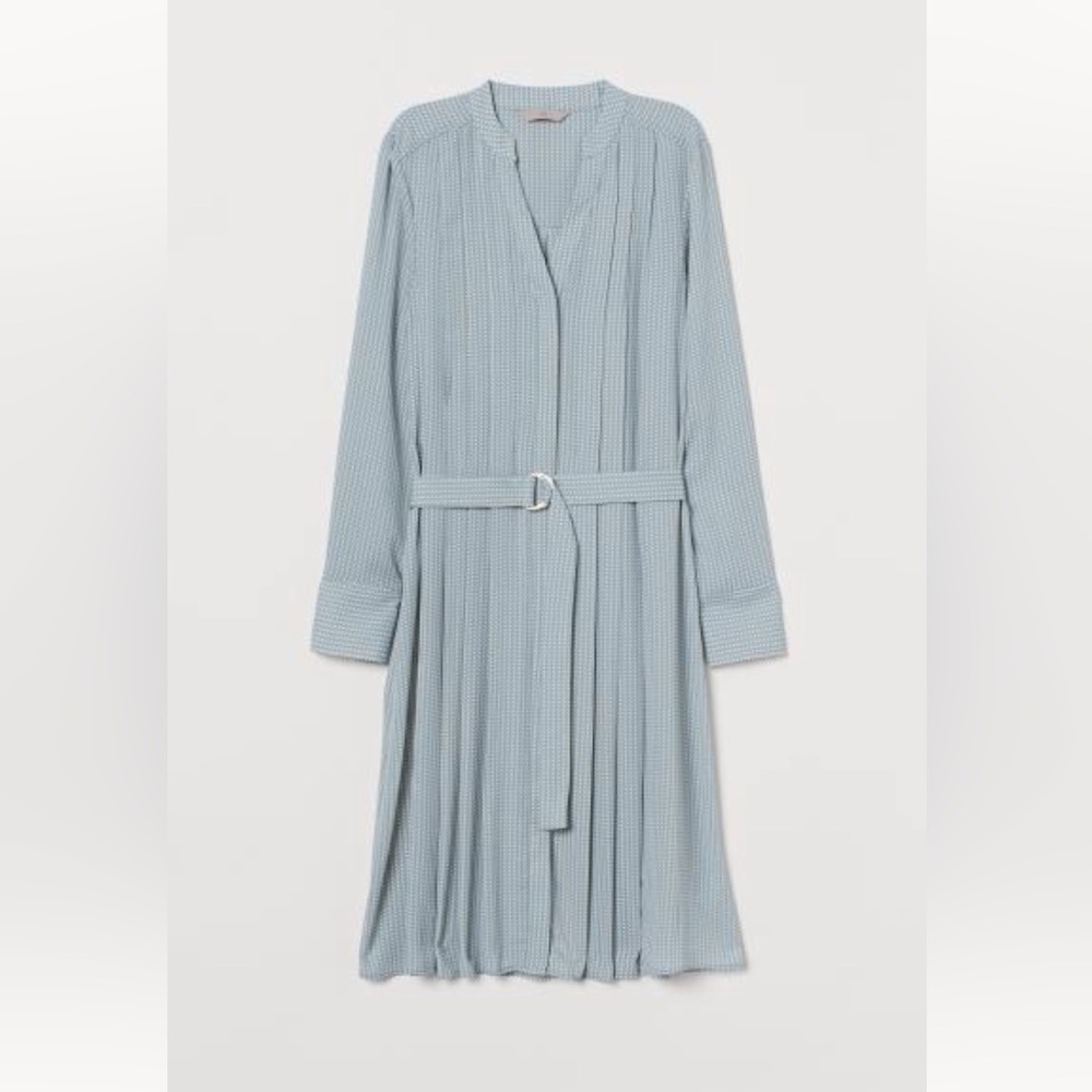 H&M patterned belted shirt dress